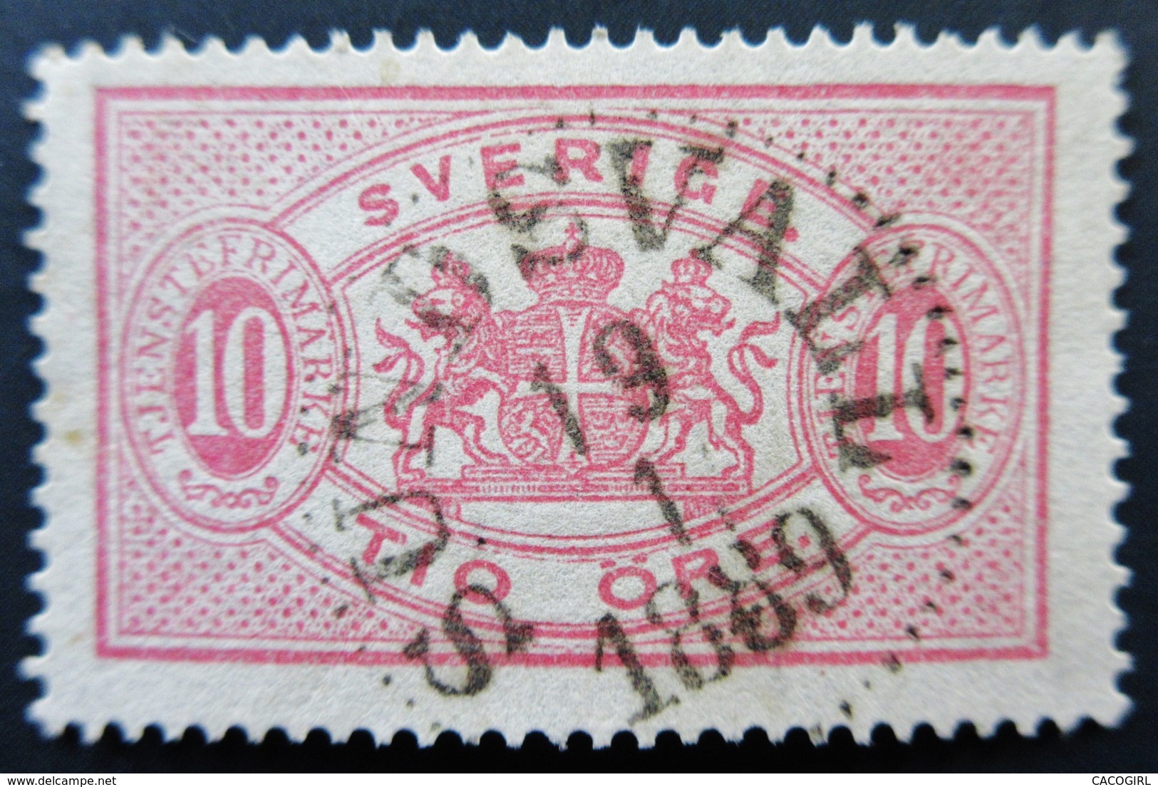 1885 Suède Yt:SE S5(A, Mi:SE D5Ba,  Service, Big Format . Belle Oblitération 1889 SUNDSVALL - Oblitérés