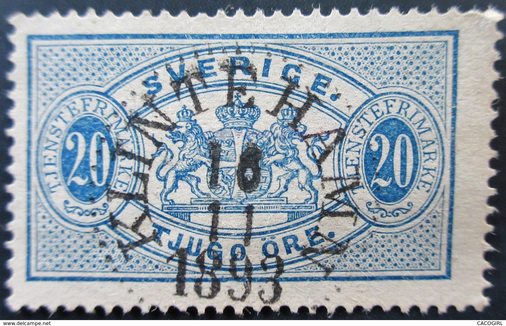 1893 Suède  Yt:SE S17 , Mi:SE D15,  Service, Big Format . Belle Oblitération 1893 KLINTEHAMN - Oblitérés