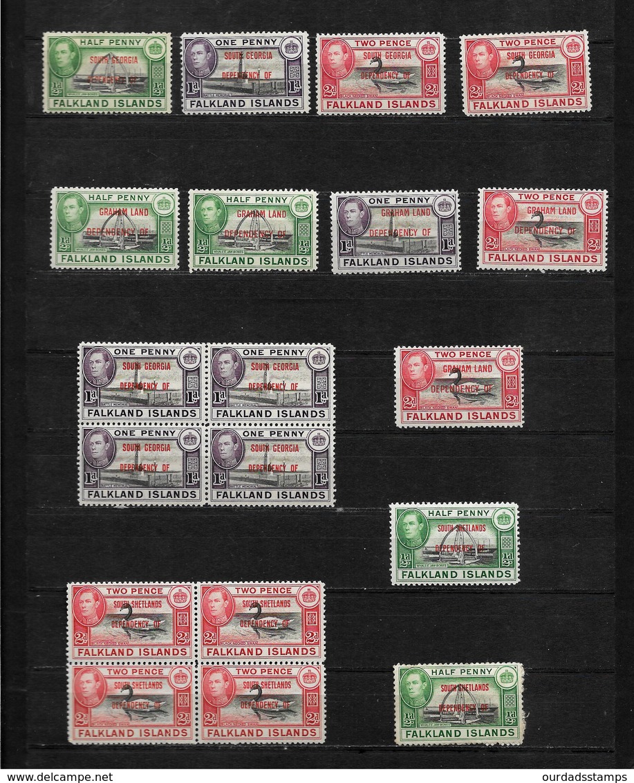 Falkland Island Dependencies, KGVI 1944 Optd Small Selection  MNH/MM (7277) - Falkland Islands