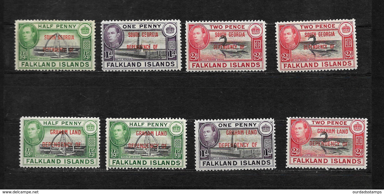 Falkland Island Dependencies, KGVI 1944 Optd Small Selection  MNH/MM (7277) - Falkland Islands