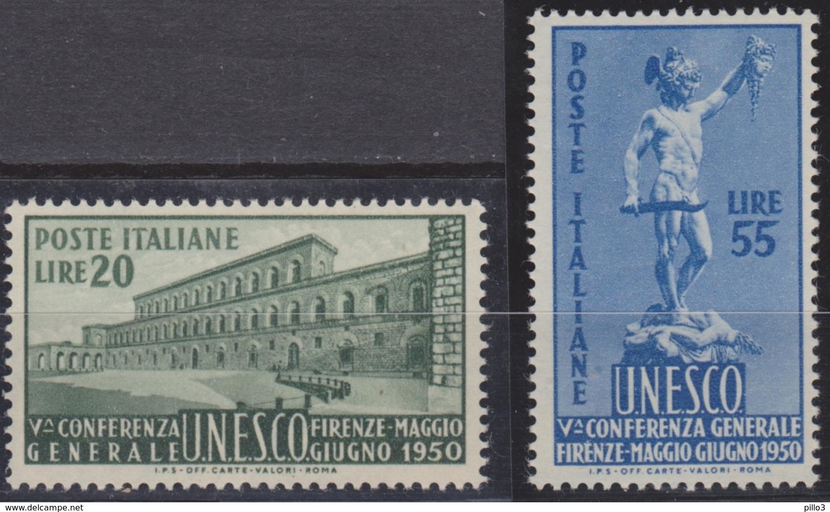 Italia : 5a  Conferenza Generale Dell'U.N.E.S.C.O.  2 Valori   MNH**  Del  22.05.1950 - 1946-60: Nuovi