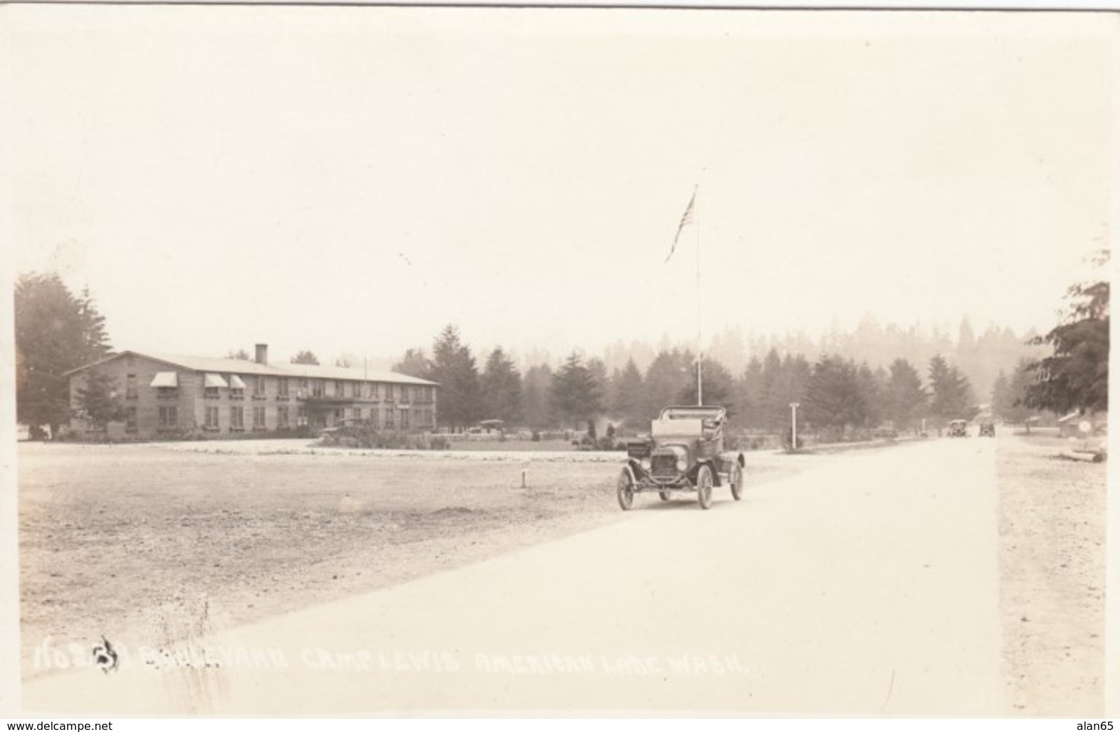 American Lake Washington, Tacoma Area, Camp Lewis, 'Pacific Phot Co.' Auto C1910s Vintage Real Photo Postcard - Tacoma