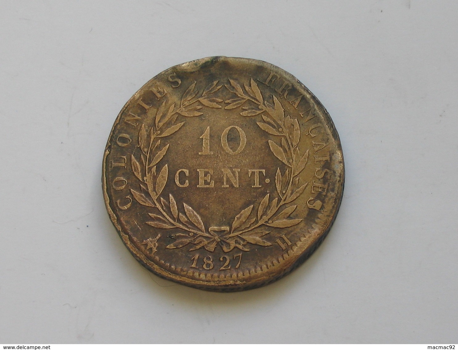 10 Centimes 1827 H - CHARLES X - Frappée Pour La Martinique Et La Guadeloupe   **** EN ACHAT IMMEDIAT ***** - Guadeloupe & Martinique