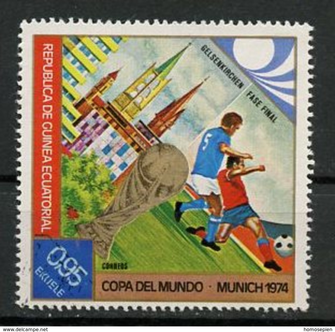 Guinée équatoriale - Guinea 1974 Y&T N°42-0,95e - Michel N°341 (o) - 0,95e Coupe Du Monde De Football - Guinée Equatoriale