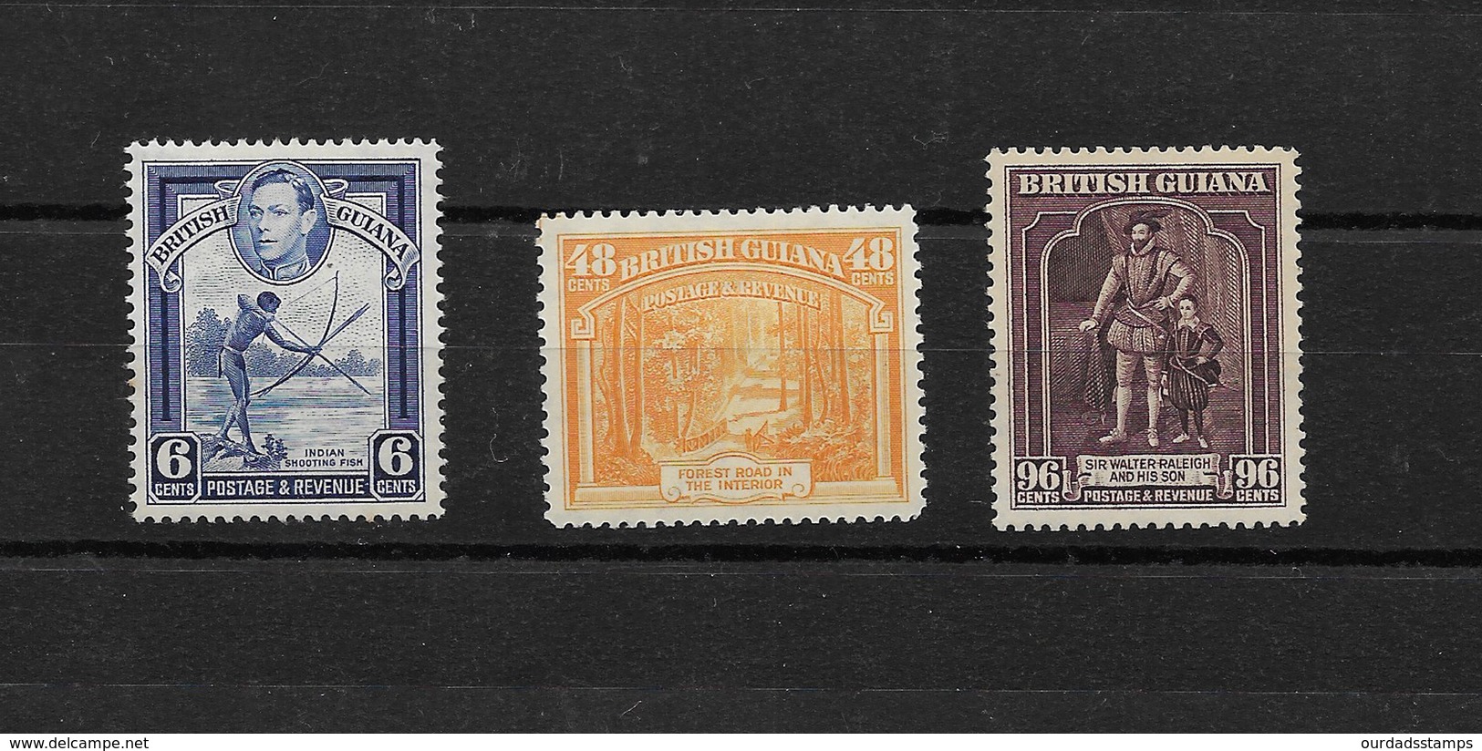 British Guiana, 1938 KGVI Pictorials, Small Selection Very Lightly Mounted Mint (7300) - British Guiana (...-1966)