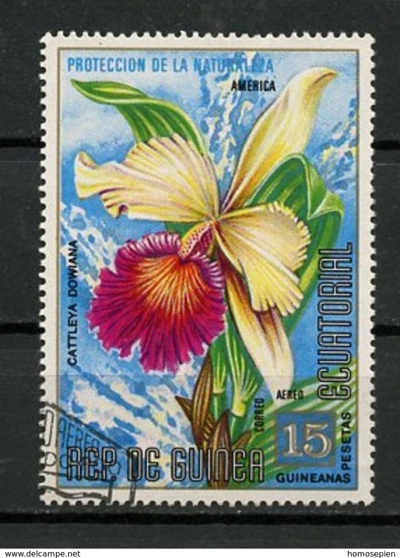 Guinée équatoriale - Guinea Poste Aérienne 1976 Y&T N°PA73-15p - Michel N°F(?) (o) - 15p Fleur D'Amérique Orchidée - Guinée Equatoriale