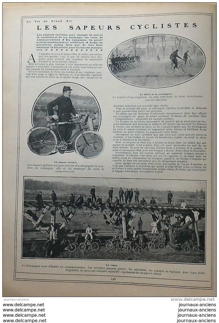 1907 TOURNOI DE GOLF CANNES - CYCLISTE MILITAIRE LES SAPEURS - RUGBY STADE CONTRE RACING - AÉROPLANE SANTOS DUMONT - Autres & Non Classés