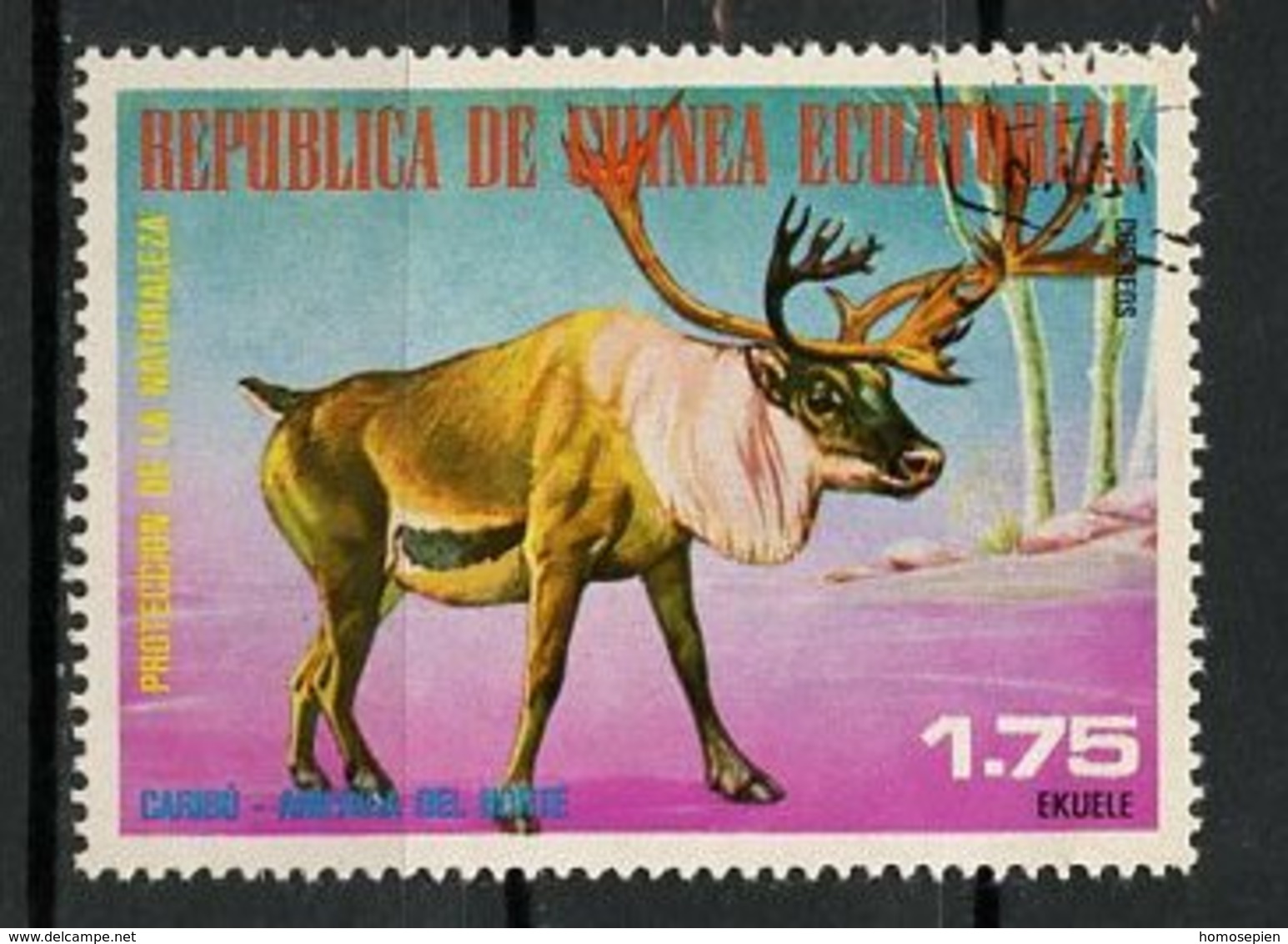 Guinée Equatoriale - Guinea 1977 Y&T N°(2) - Michel N°(?) (o) - 1,75e Animaux D'Amérique Du Nord - Equatorial Guinea