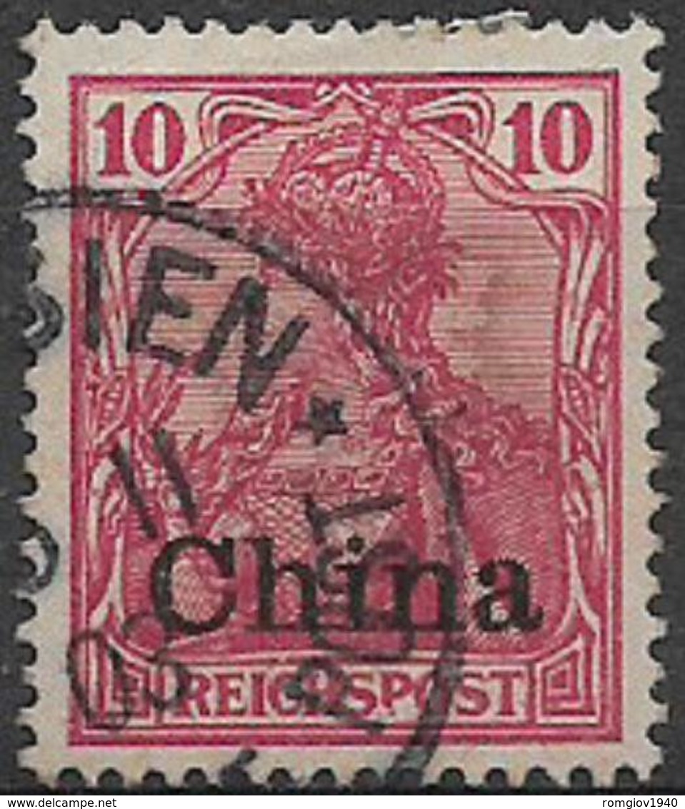GERMANIA REICH UFFICI IN CINA 1900 SOPRASTAMPATO YVERT. 11  USATO VF - Chine (bureaux)