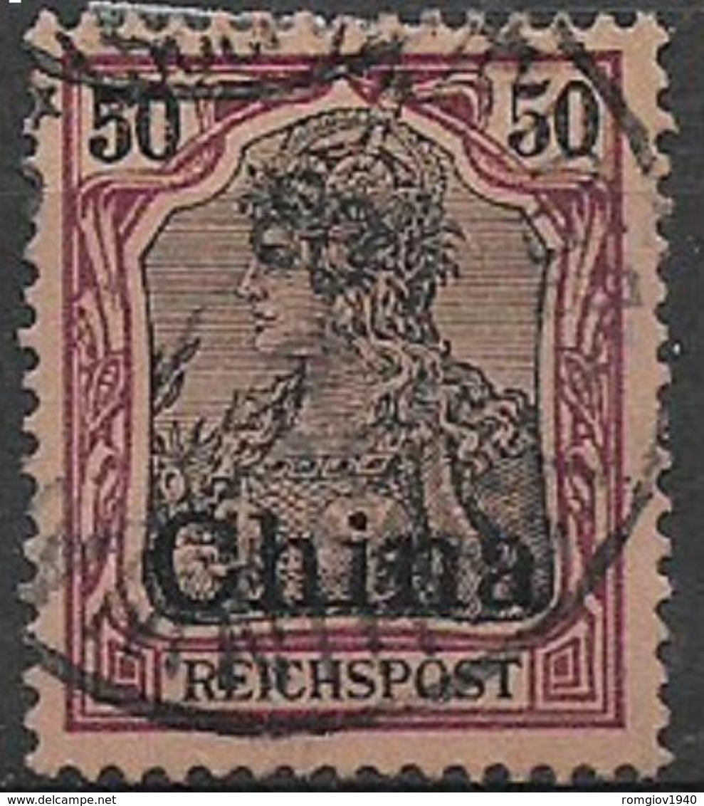 GERMANIA REICH UFFICI IN CINA 1900 SOPRASTAMPATO YVERT. 16  USATO VF - Cina (uffici)