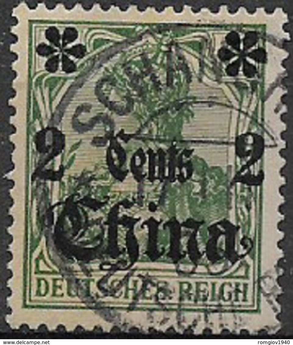 GERMANIA REICH UFFICI IN CINA 1905  SOPRASTAMPATO YVERT. 30  USATO VF - Cina (uffici)