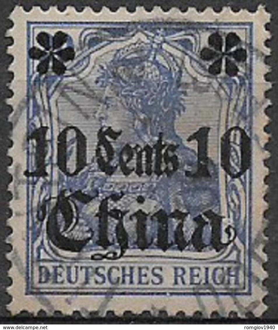 GERMANIA REICH UFFICI IN CINA 1905  SOPRASTAMPATO YVERT. 32  USATO VF - Cina (uffici)