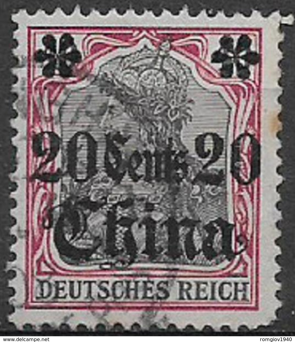 GERMANIA REICH UFFICI IN CINA 1905  SOPRASTAMPATO YVERT. 33   USATO VF - Cina (uffici)