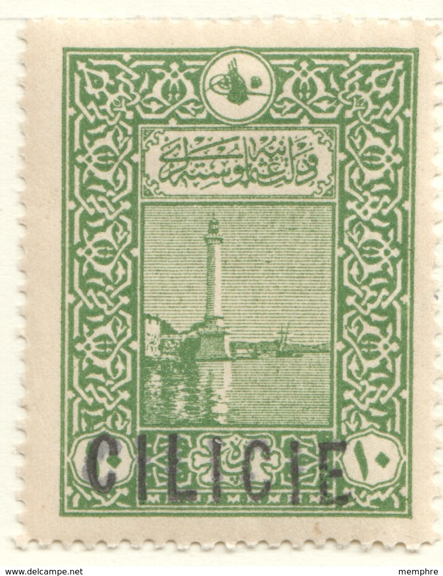 Phare - 10 Paras Timbre Turc Grande Surcharge   «Cilicie»  Yv 22 * - Unused Stamps