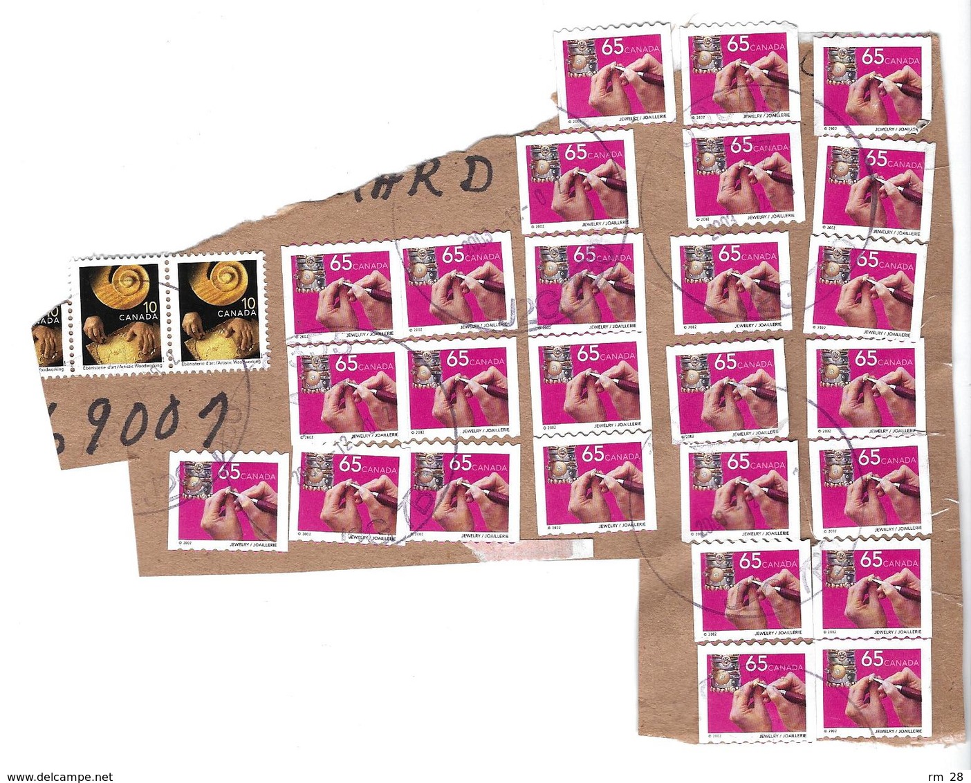 Lot De Timbres (souvent En Blocs) Collés Sur Lettres Et Colis (voir Les 42 Scans) BE - Vrac (max 999 Timbres)