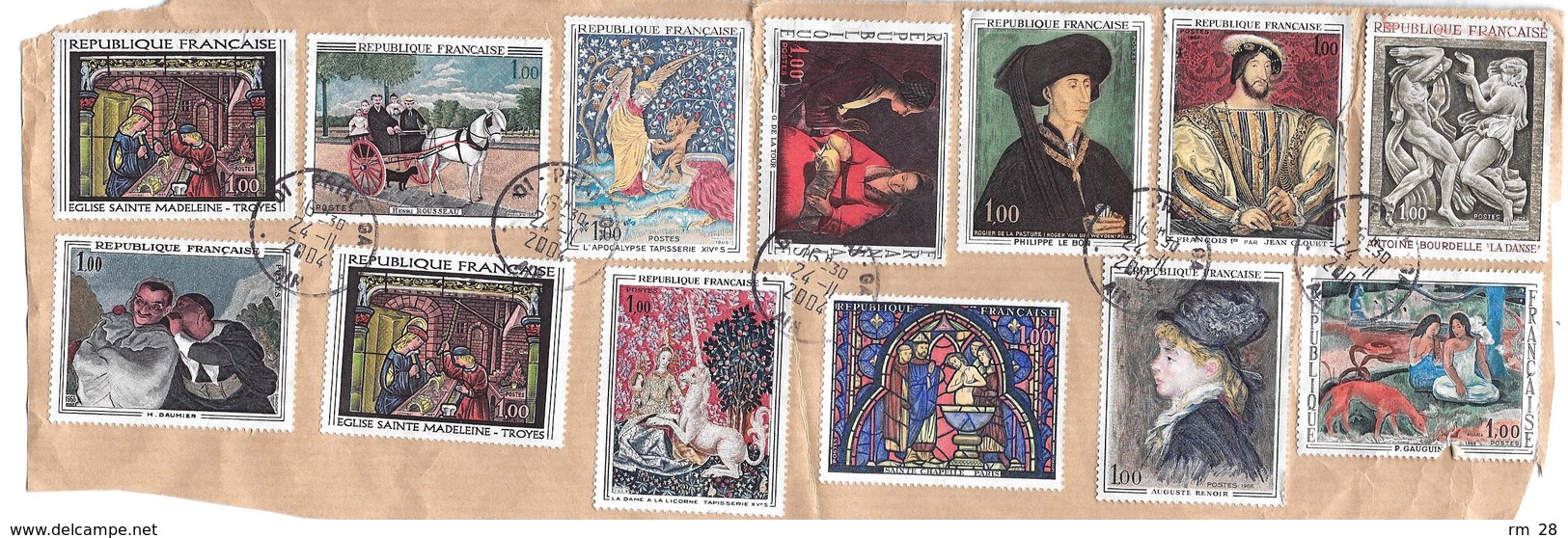 Lot De Timbres (souvent En Blocs) Collés Sur Lettres Et Colis (voir Les 42 Scans) BE - Vrac (max 999 Timbres)