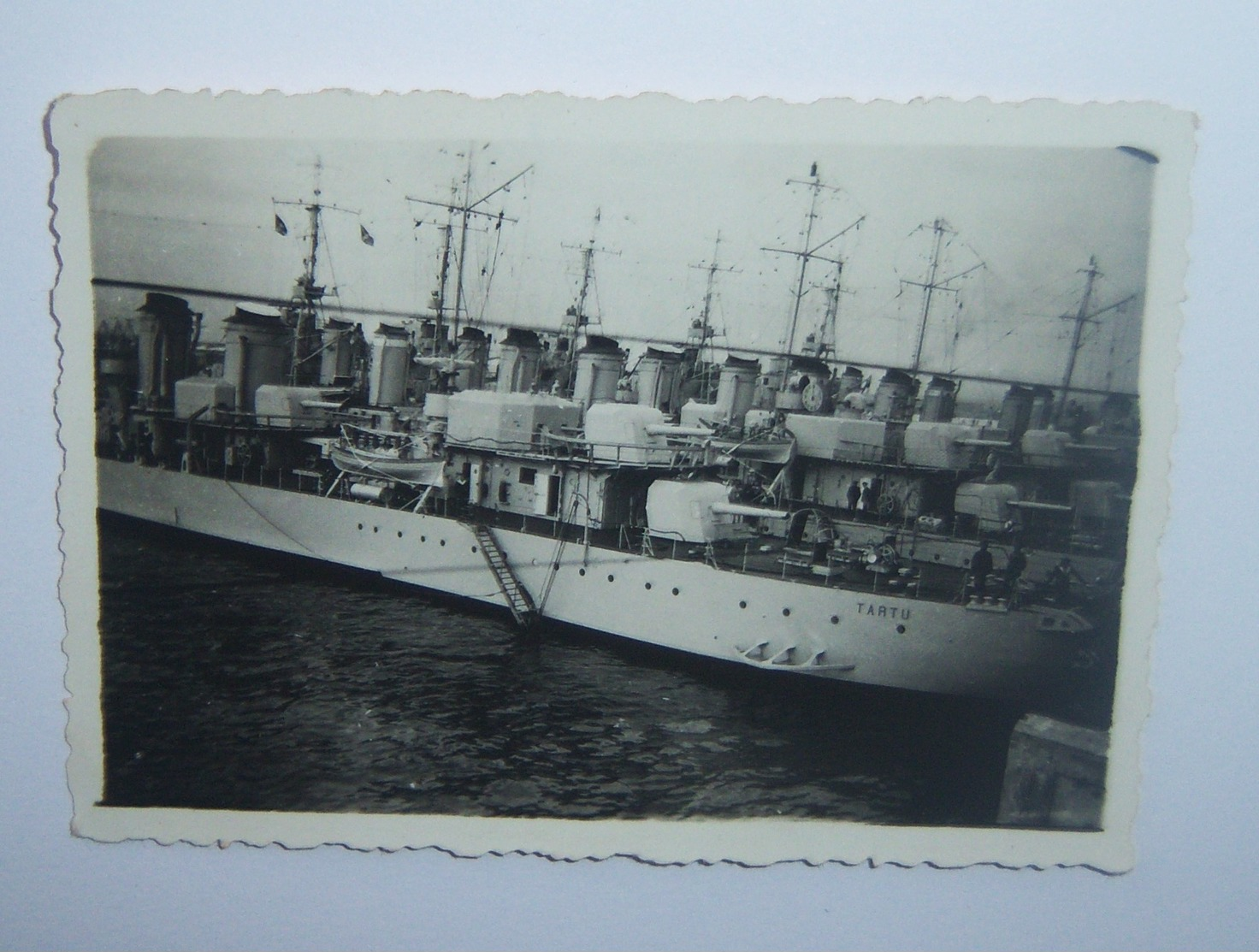 FM182 FOTO FLOTTA FRANCESE IN PORTO A NAPOLI CON INCROCIATORE "TARTU' " IN PRIMO PIANO 1936 - Guerra, Militari