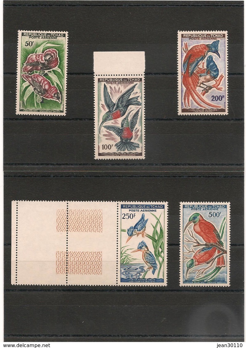 TCHAD  Oiseaux  Années 1961/63  P.A. N° Y/T : 2/6**   Côte :36,60 € - Tchad (1960-...)