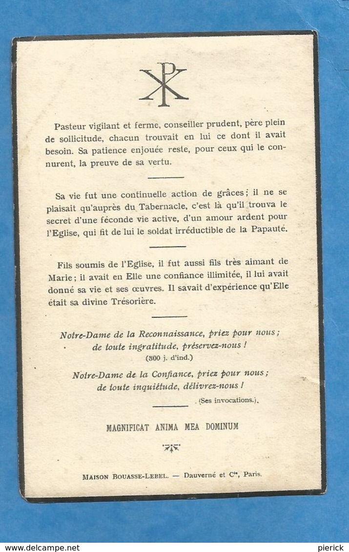 CARTE MORTUAIRE GENEALOGIE FAIRE PART DECES CURE ELIE TOULOUSE DUN LE PALLETEAU CHANOINE LIMOGES 1849 1931 - Décès