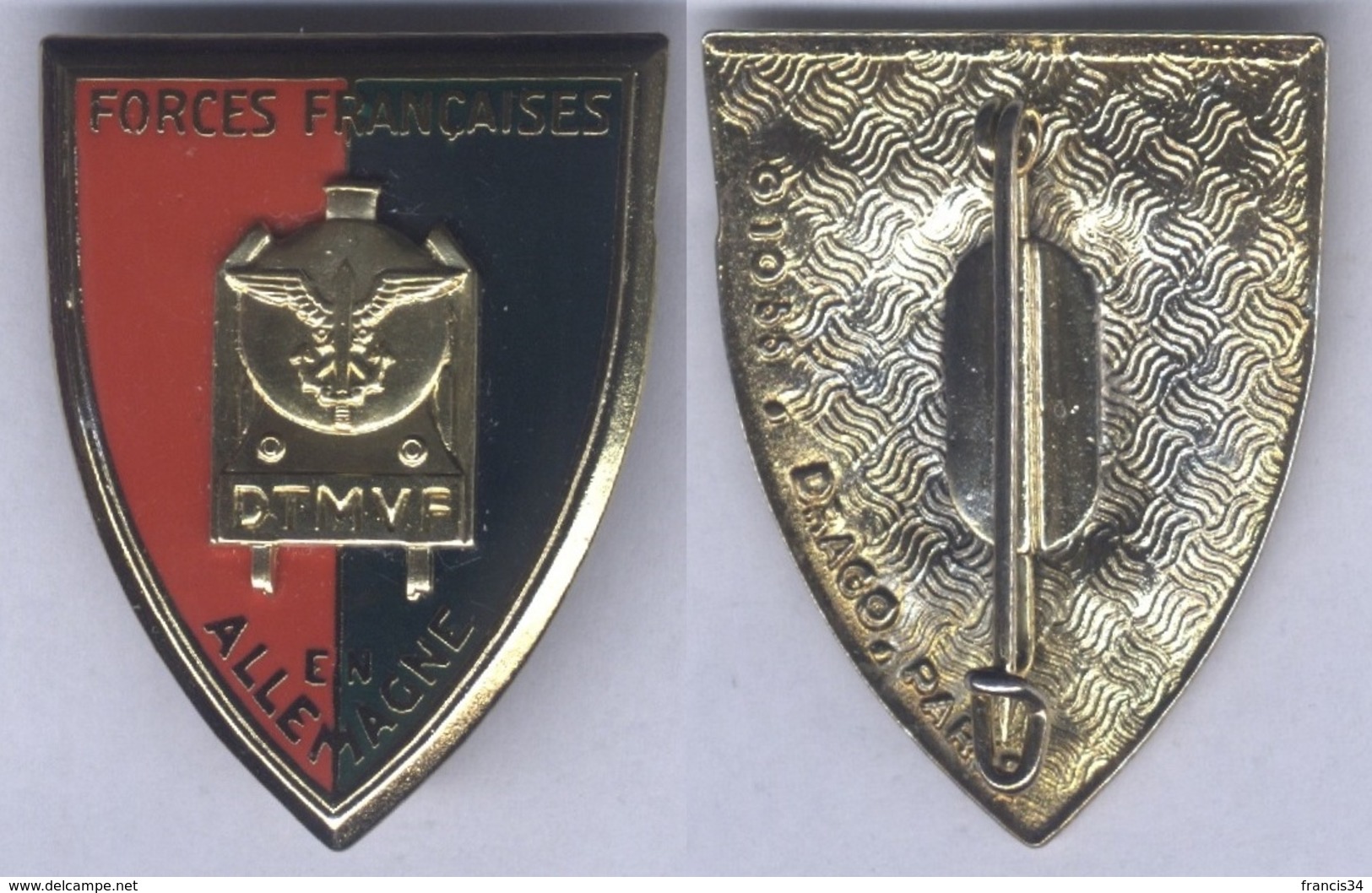 Insigne De La Direction Des Transports Militaires Par Voie Ferrée Des Forces Française En Allemagne - Armée De Terre