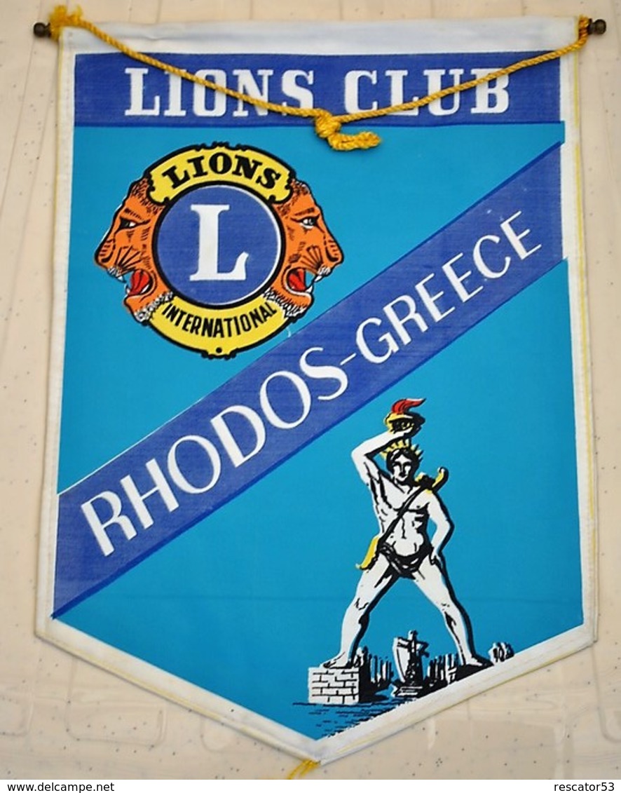 Rare Fanion Lion's Club Rhodes Grèce - Autres & Non Classés