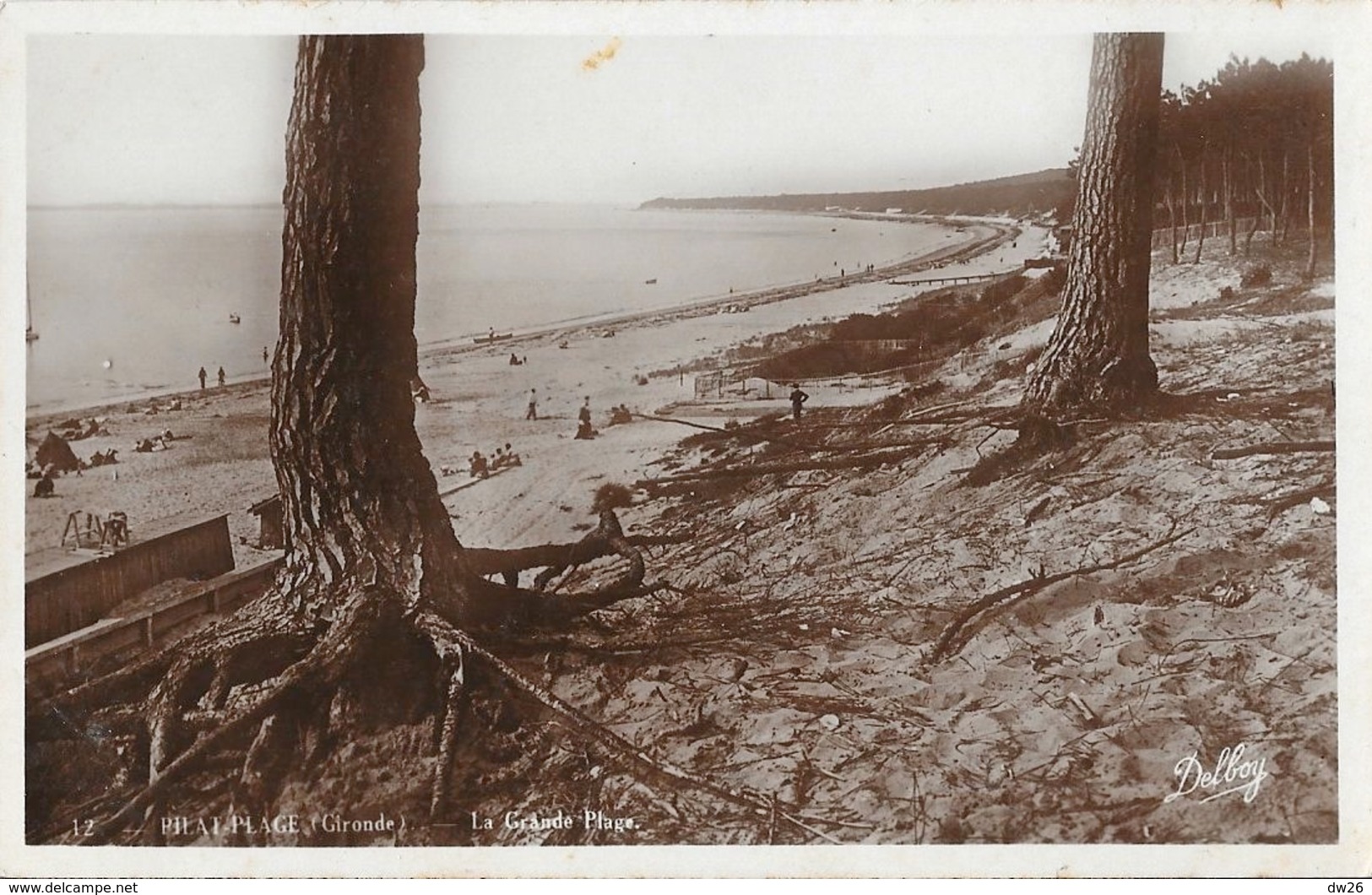 Pilat-Plage (Gironde) - La Grande Plage - Edition Marcel Delboy - Carte Sépia N° 12 Non Circulée - Autres & Non Classés