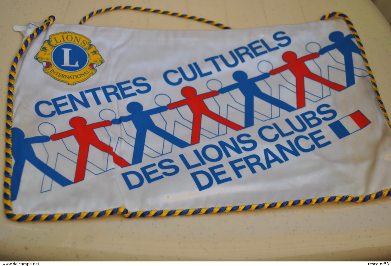 Rare Fanion Lion's Club Centres Culturels Des Lions Clubs De France - Altri & Non Classificati