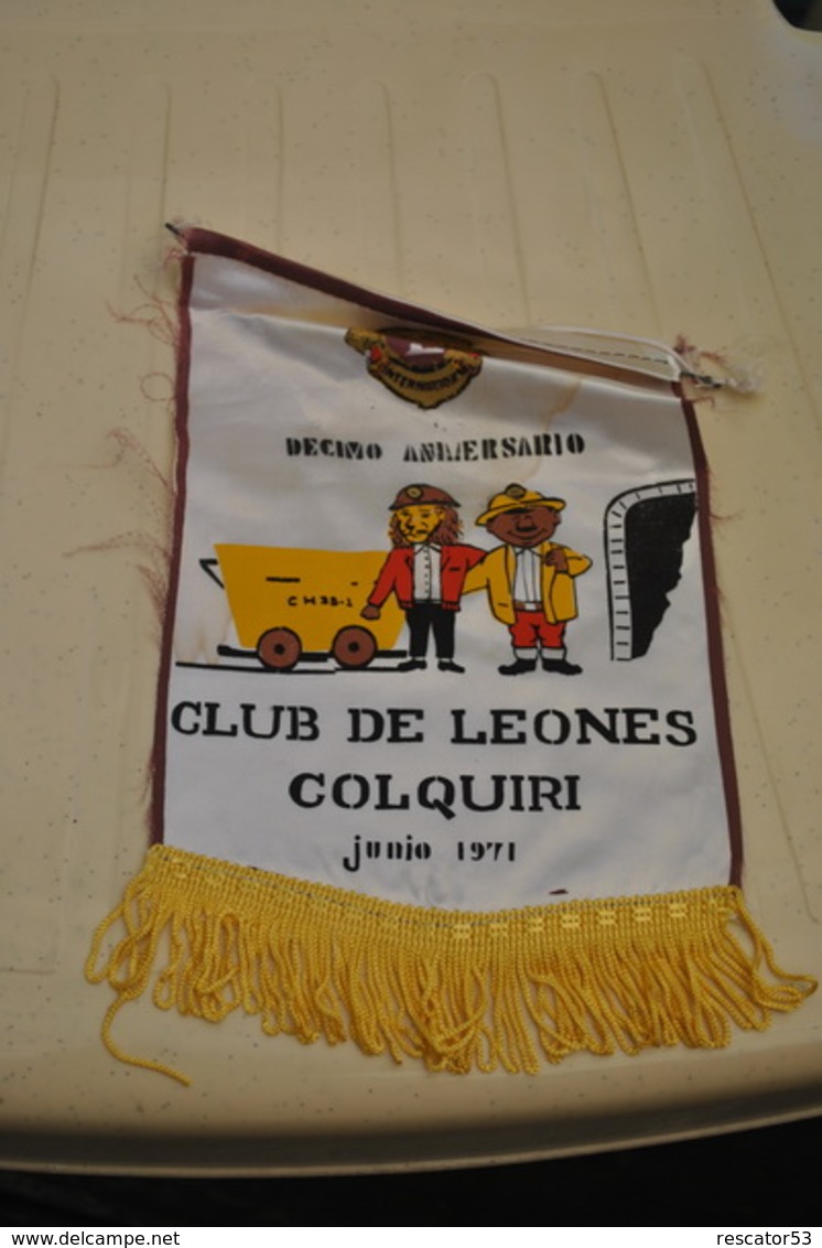 Rare Fanion Lion's Club Colquiri - Autres & Non Classés