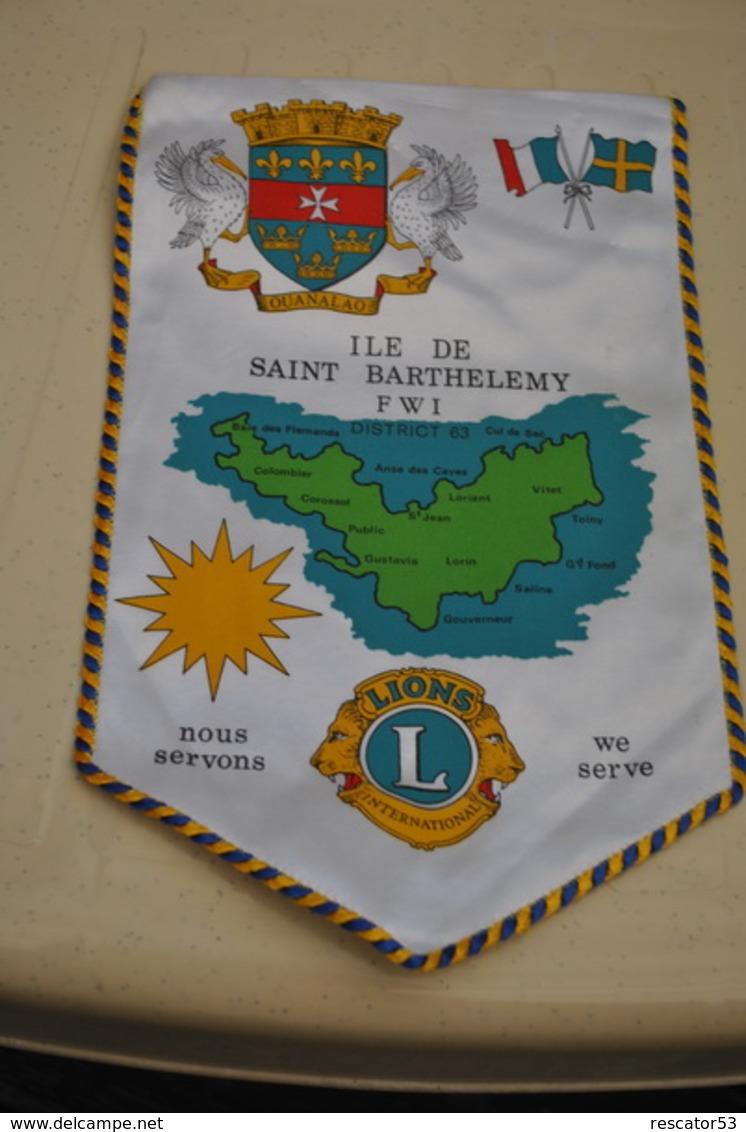 Rare Fanion Lion's Club Saint Barthélémy - Other & Unclassified