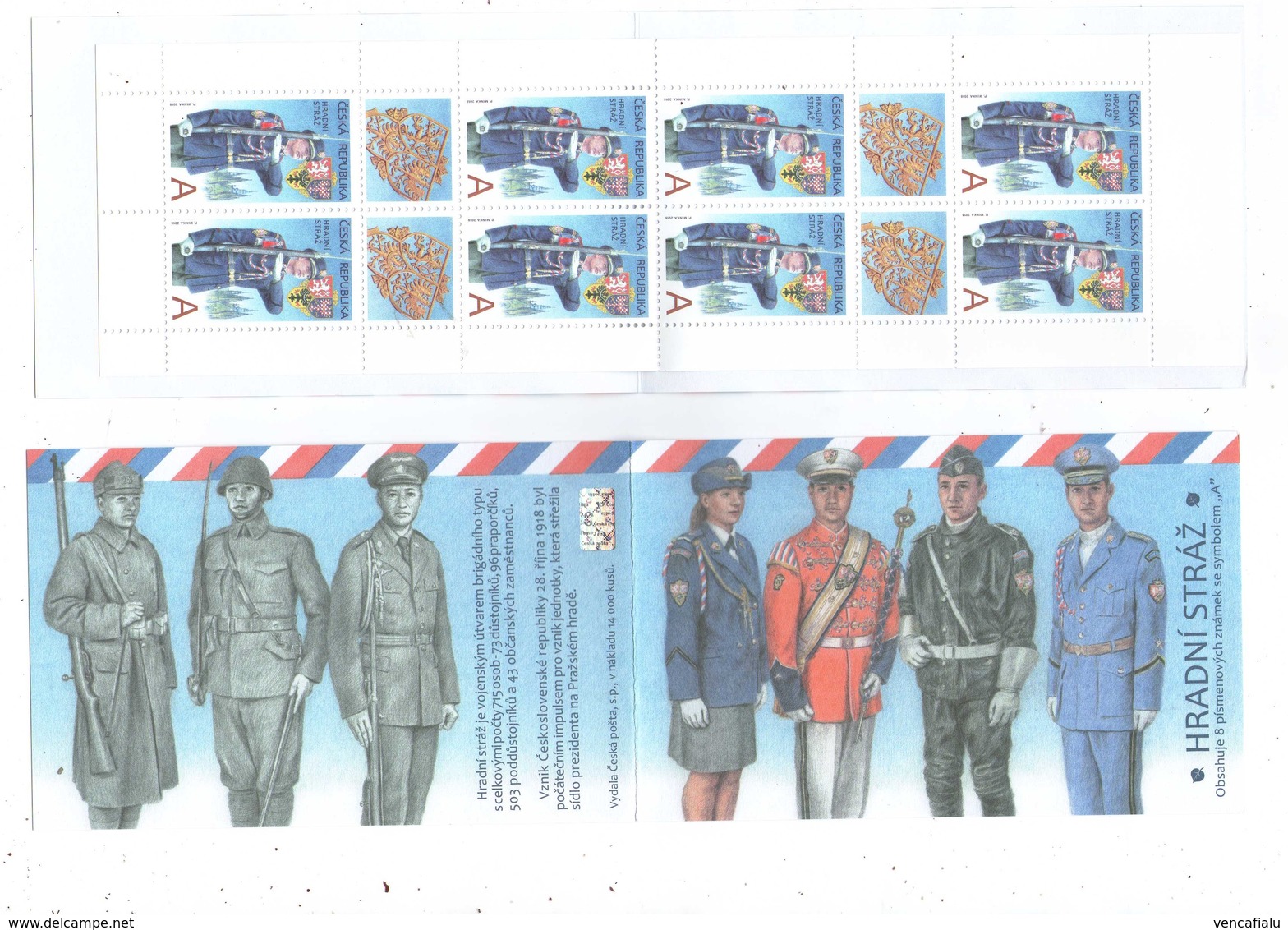 Year 2018 - Prague Castle Guard (president Guard), Booklet ( BKL ) With 8 Same Stamps, With Cupons, MNH - Other & Unclassified