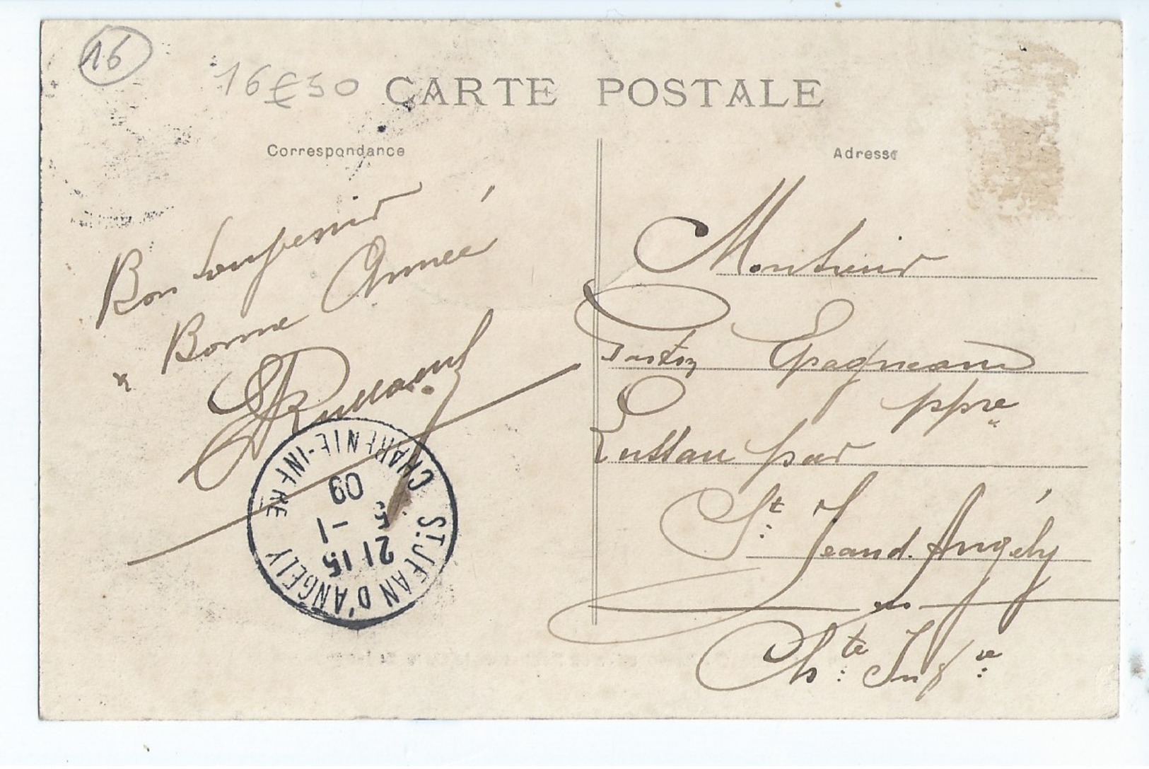 Cpa - 16 -   Cognac -  1909 - Cognac