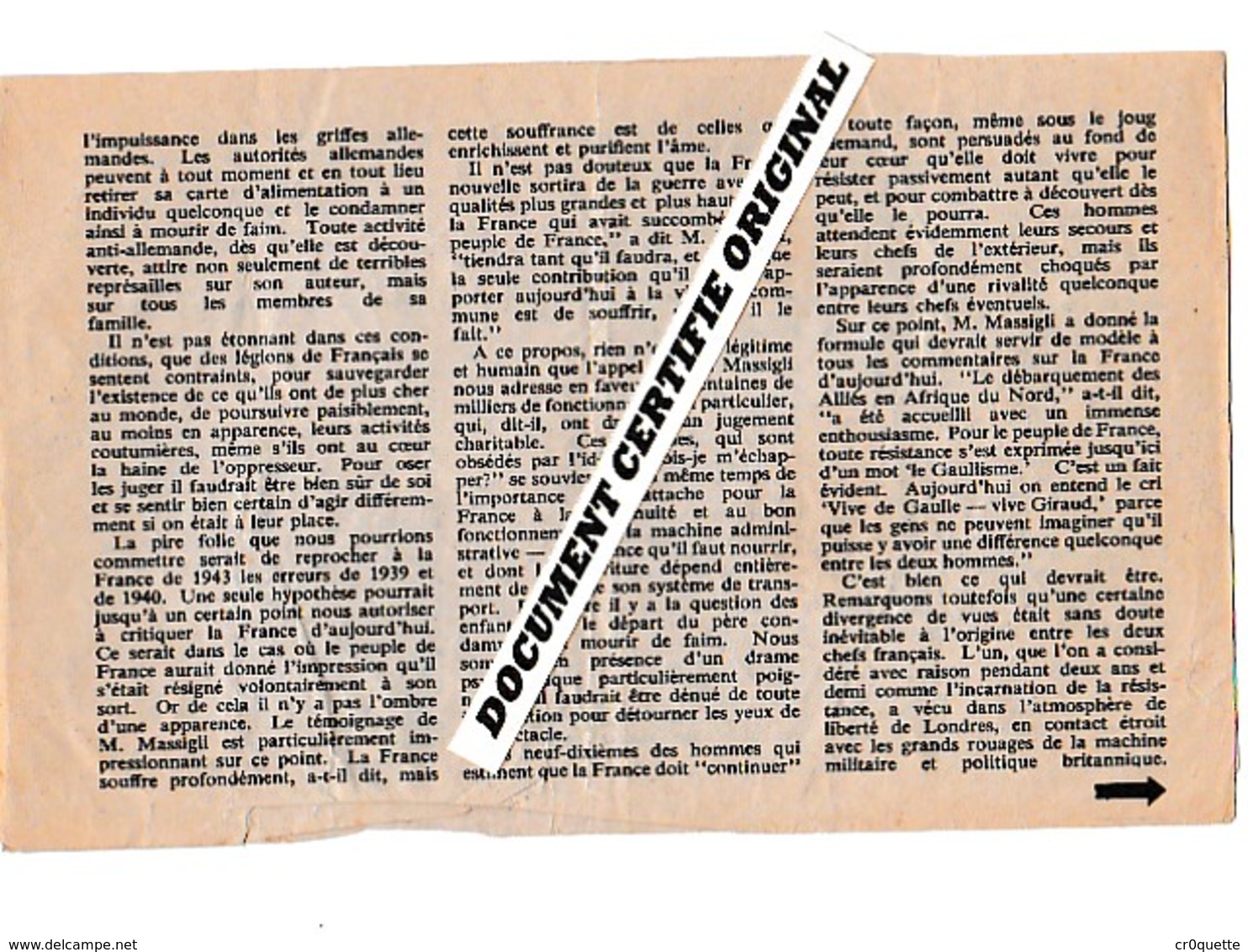 TRACT 39/45 - LES ALLIES ET LA FRANCE - FEVRIER 1943 - Historische Documenten