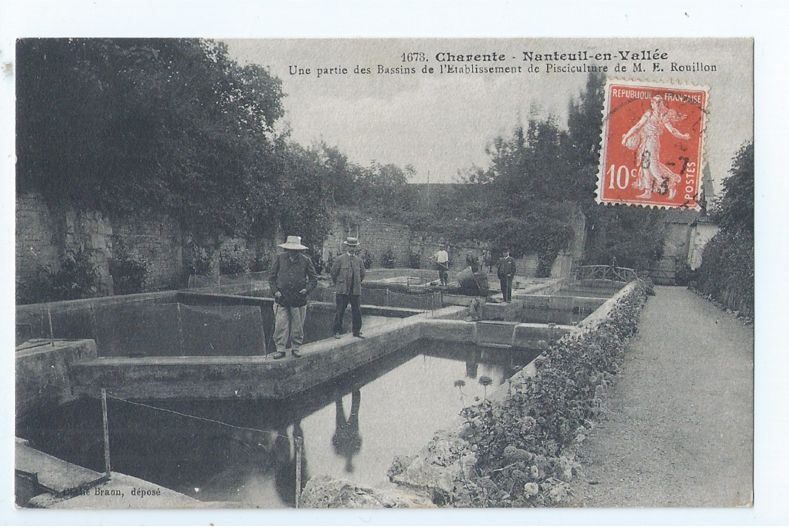 Cpa - 16 -   - Nanteuil_en_vallee -   Pisciculture - Animation-  1913 - Autres & Non Classés