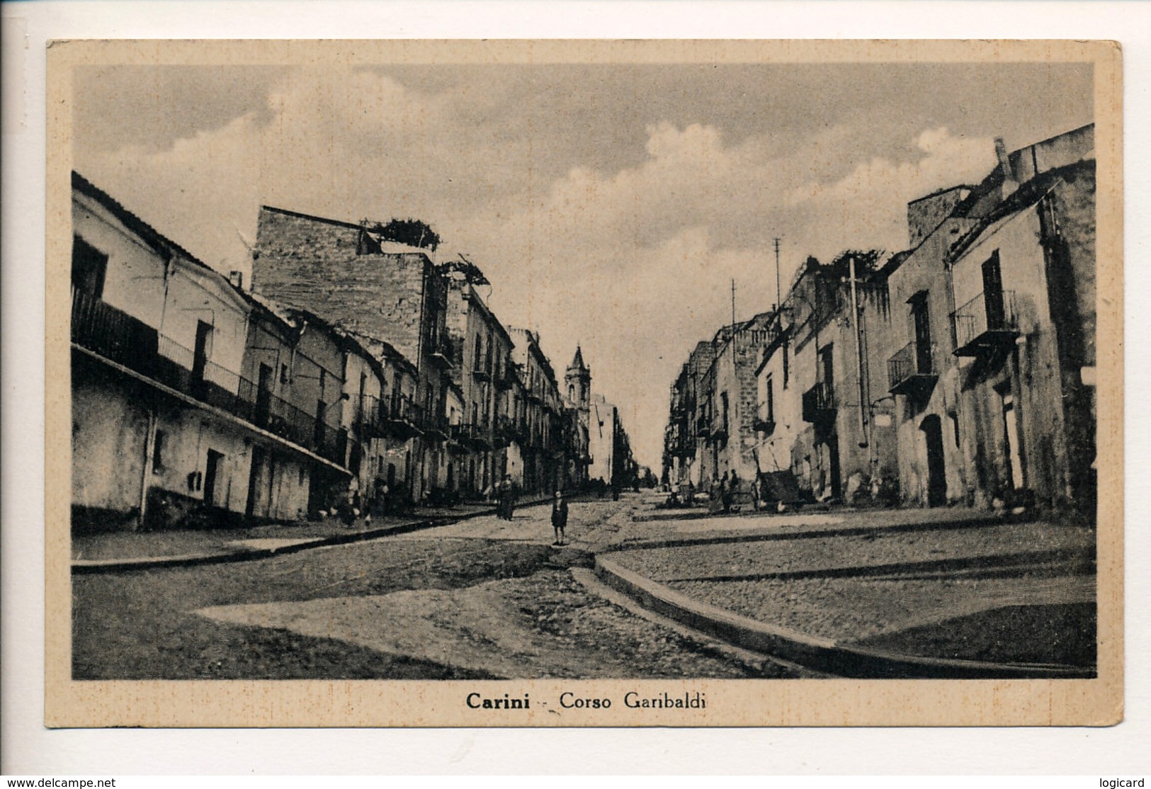 CARINI - PALERMO : CORSO GARIBALDI (TASSATA PER MANCANZA DI FRANCOB.) 1943 - Palermo