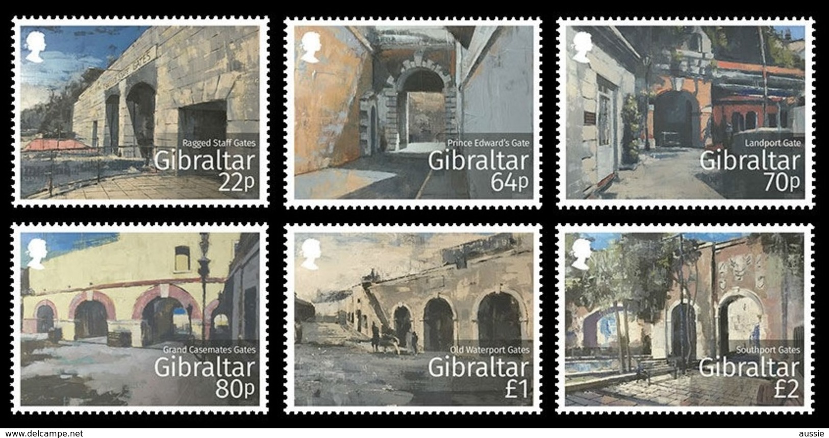 Gibraltar 2016 Micheln° 1735-1740 *** MNH Historic Gates - Gibraltar