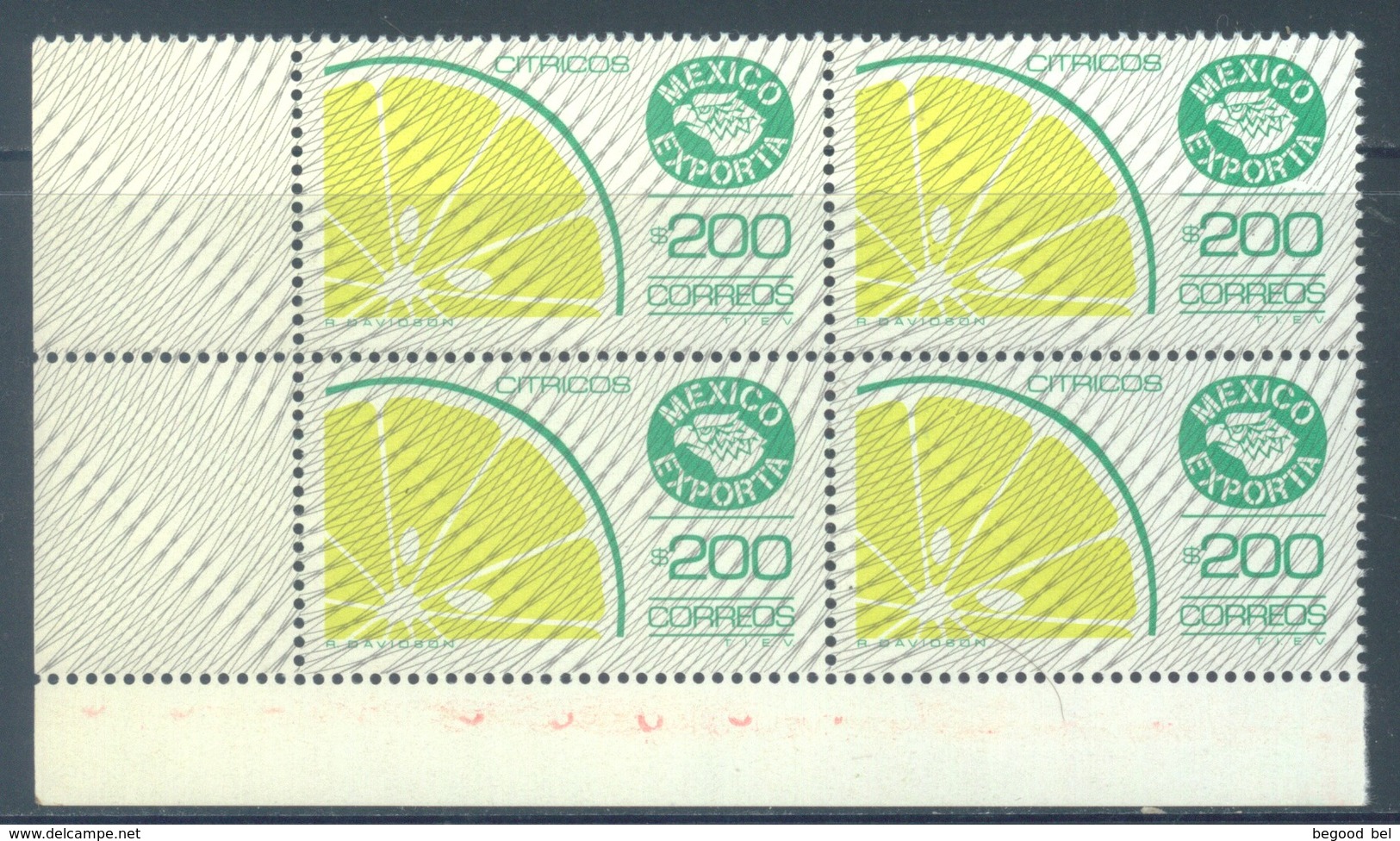 MEXICO - MNH/** - 1983 - LEMON EXPORTATION EXPORTA -  Mi 1804Axa Yv 1090 -  Lot 18449 - IN BLOC OF 4 - Mexique