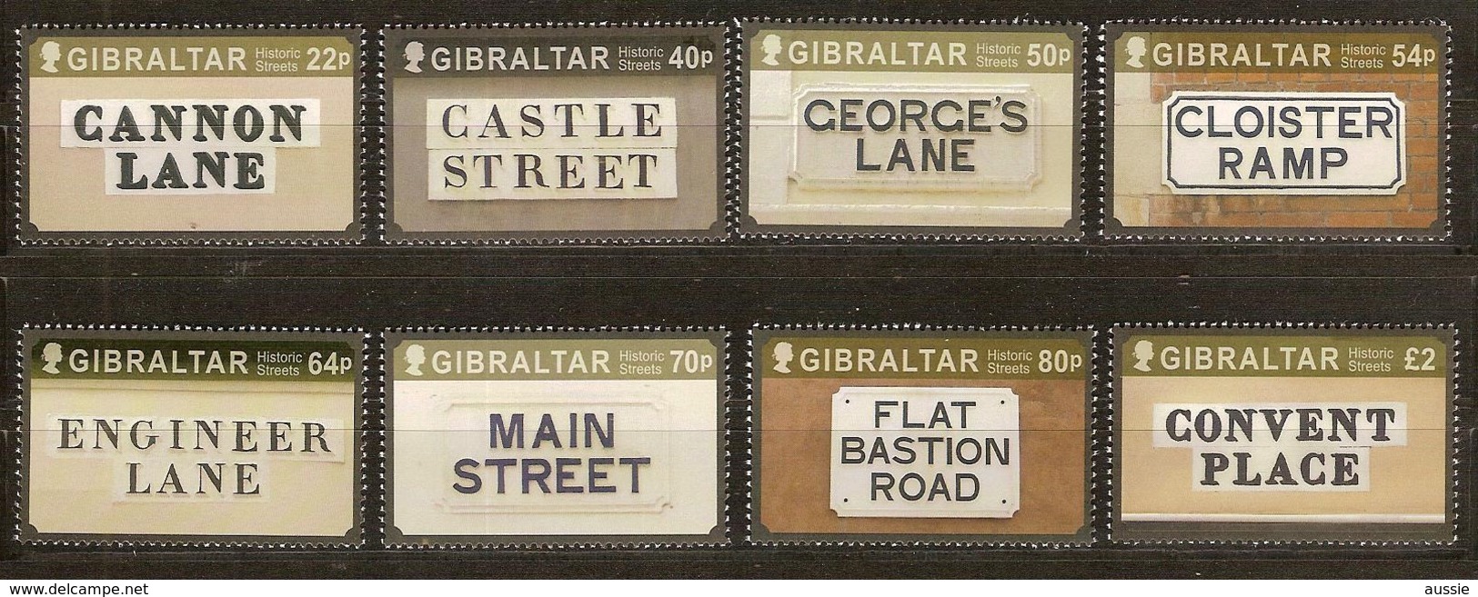 Gibraltar 2016 Micheln° 1756-1763 *** MNH Historic Streets Rues Historiques - Gibraltar