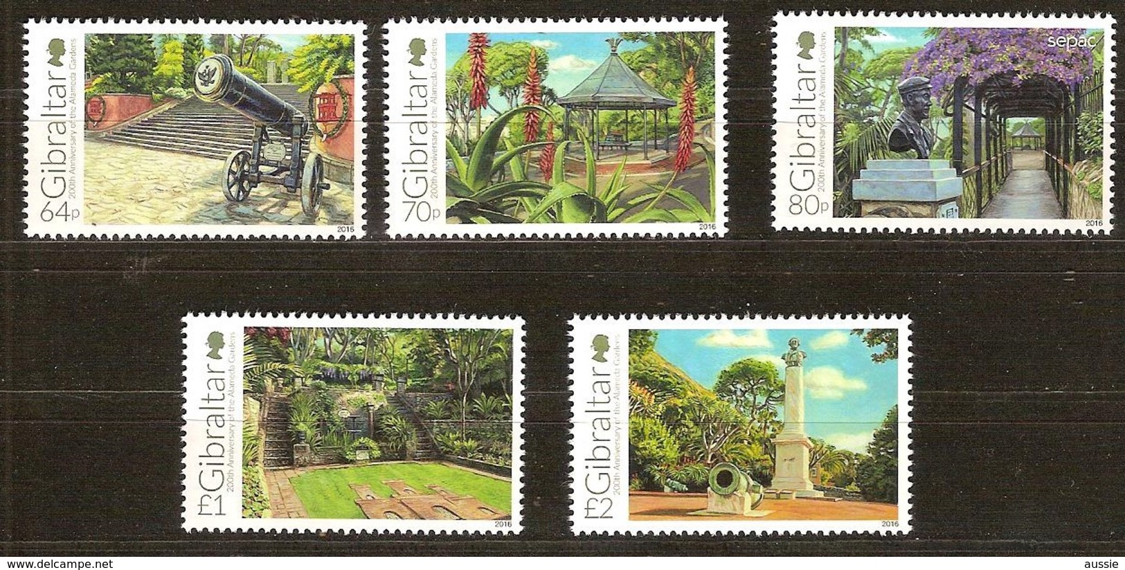 Gibraltar 2016 Micheln° 1741-1745 *** MNH Alameda Garden - Gibraltar