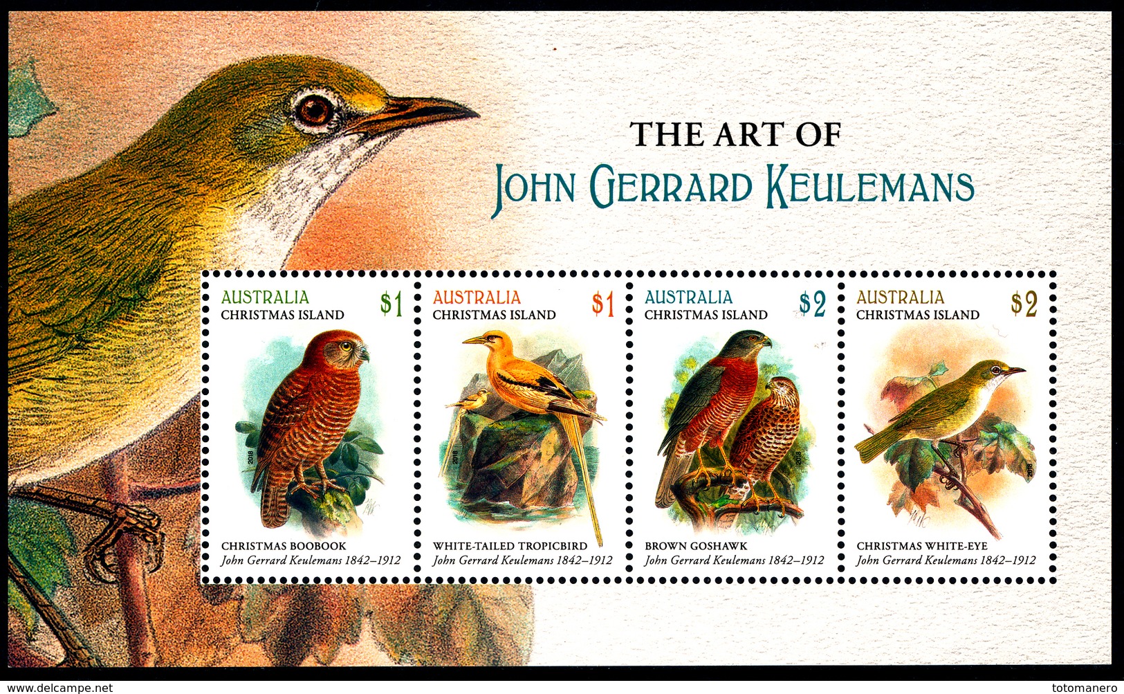 CHRISTMAS ISLAND (Australia) 2018 The Art Of John Gerrard Keulemans Minisheet**BIRDS - Christmas Island