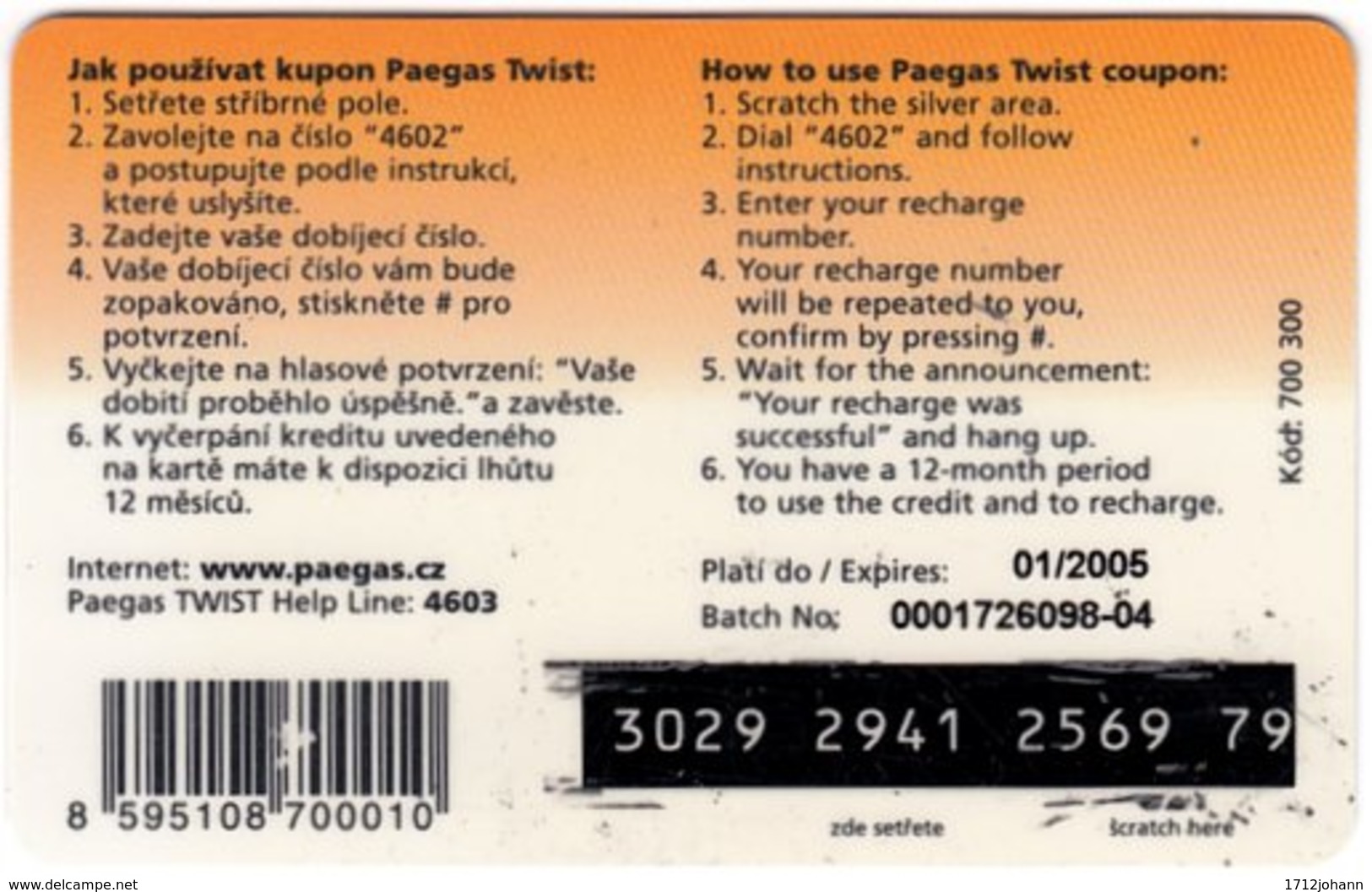 CZECH REP. D-150 Prepaid Twist - Used - Repubblica Ceca