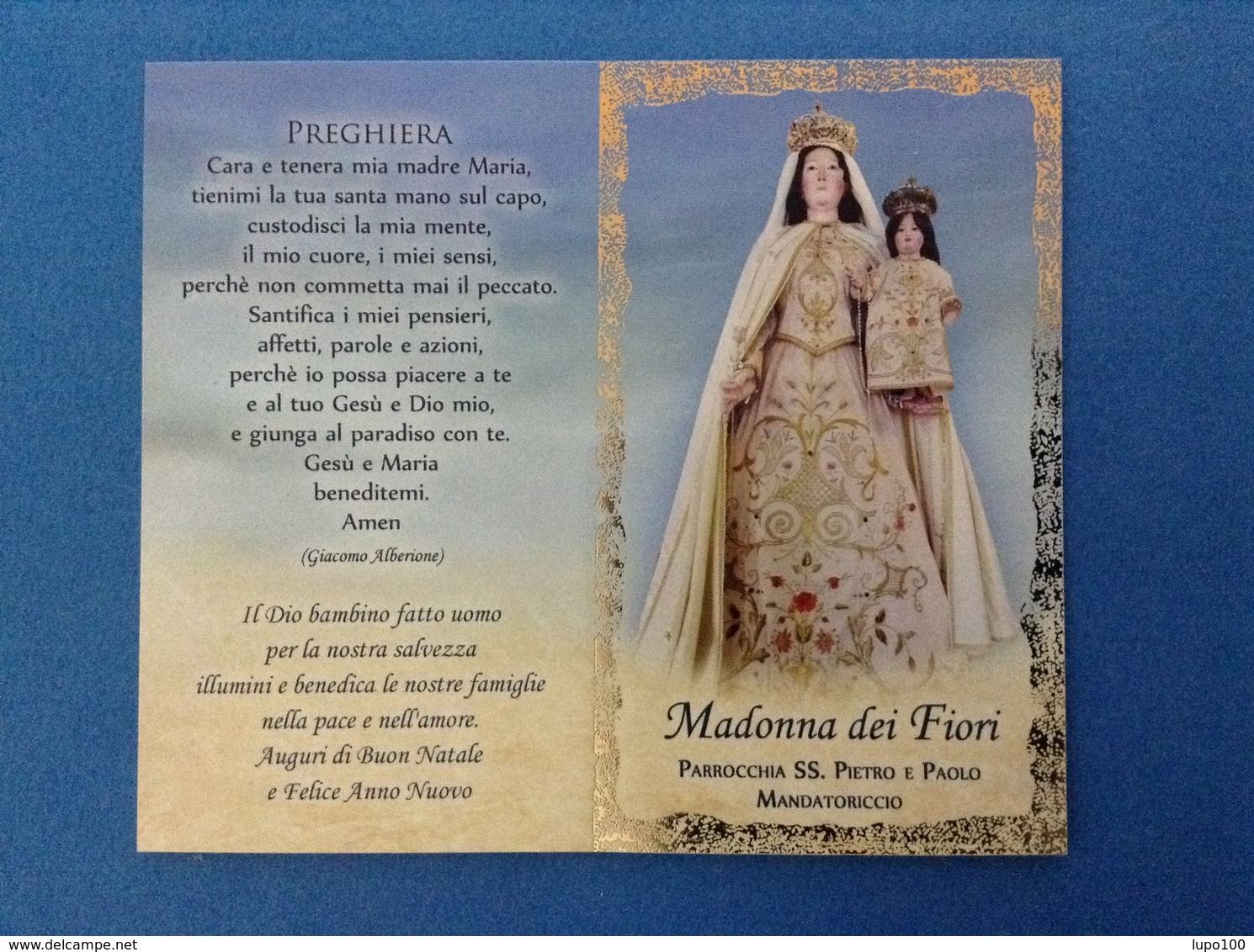 SANTINO CALENDARIETTO HOLY CARD MADONNA DEI FIORI - Images Religieuses