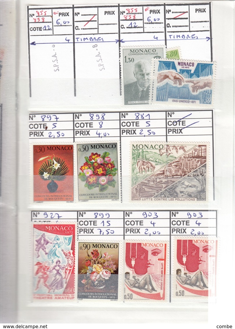 VIEUX CARNET CIRCULATION. TIMBRES  NEUFS**,  MONACO  13 SCANS