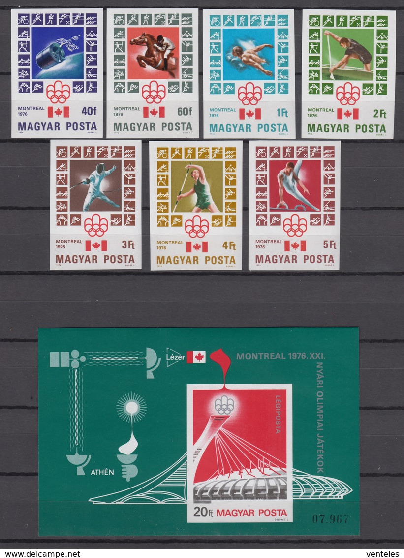 Hungary 29.06.1976 IMPERF Mi # 3125-31 В Bl 119 В Montreal Summer Olympics MNH OG - Estate 1976: Montreal