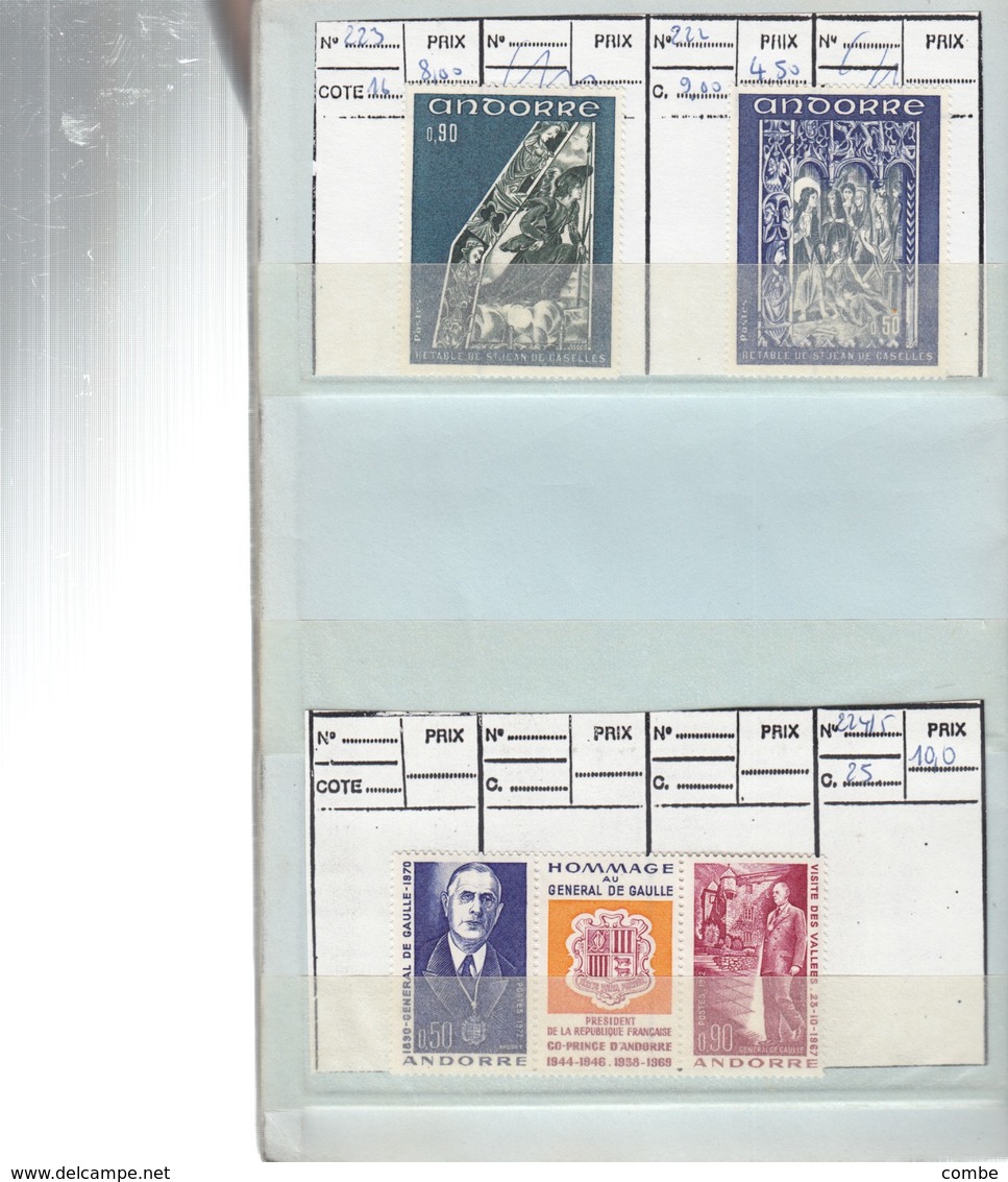 VIEUX CARNET CIRCULATION. TIMBRES   NEUFS** ET OBLITERES,  MONACO ANDORRE  15 SCANS