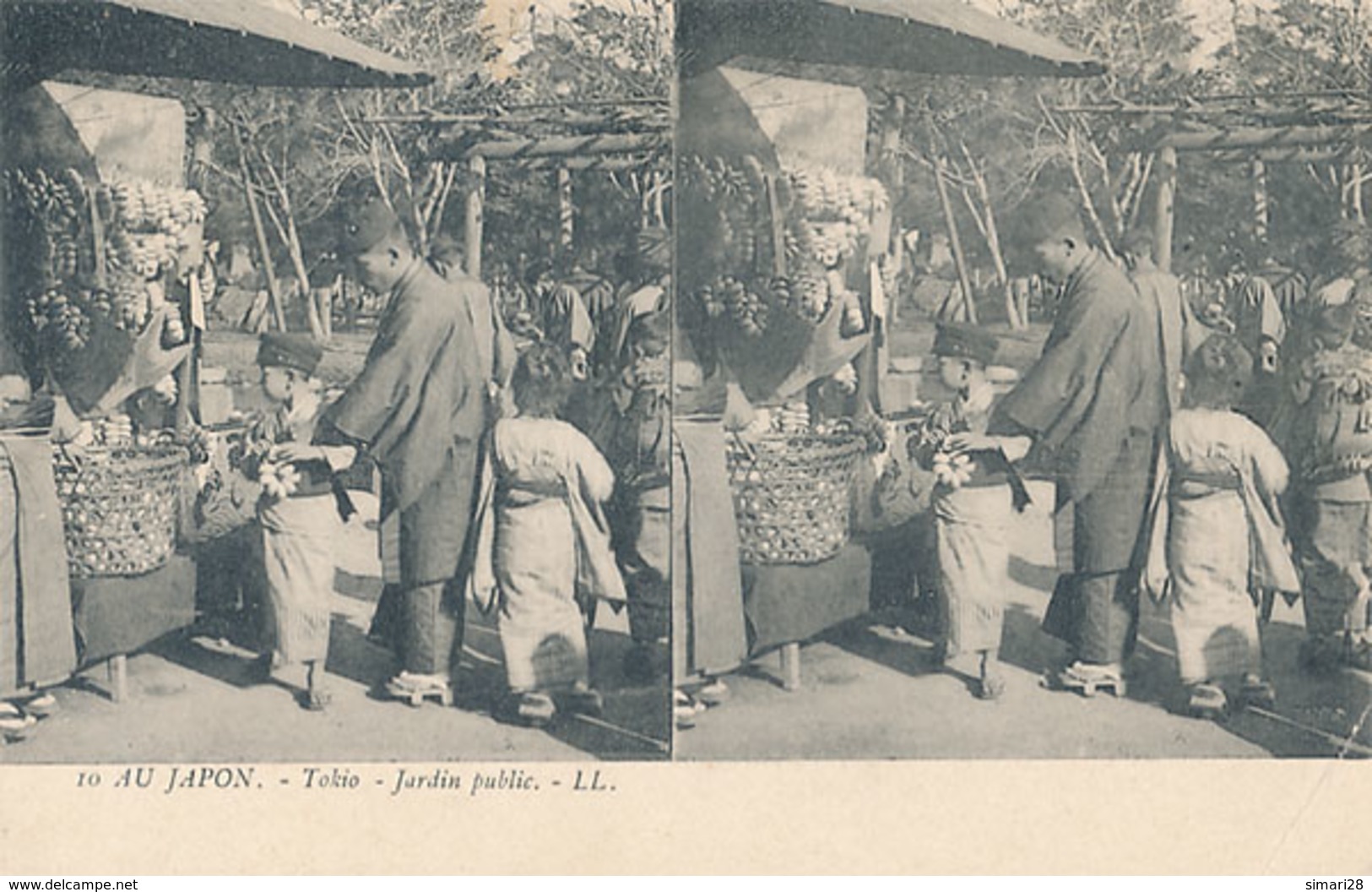 AU JAPON - N° 10 - TOKIO - JARDIN PUBLIC (CARTE STEREOSCOPIQUE) - Cartes Stéréoscopiques