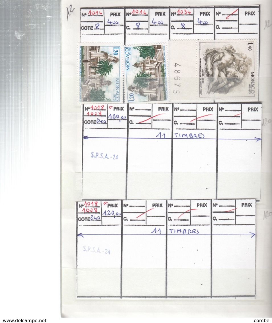 VIEUX CARNET CIRCULATION. TIMBRES   NEUFS** ,  MONACO ANDORRE  13 SCANS