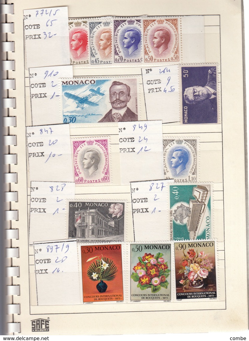 VIEUX CARNET CIRCULATION SAFE. TIMBRES   NEUFS** ,  MONACO ANDORRE  11 SCANS