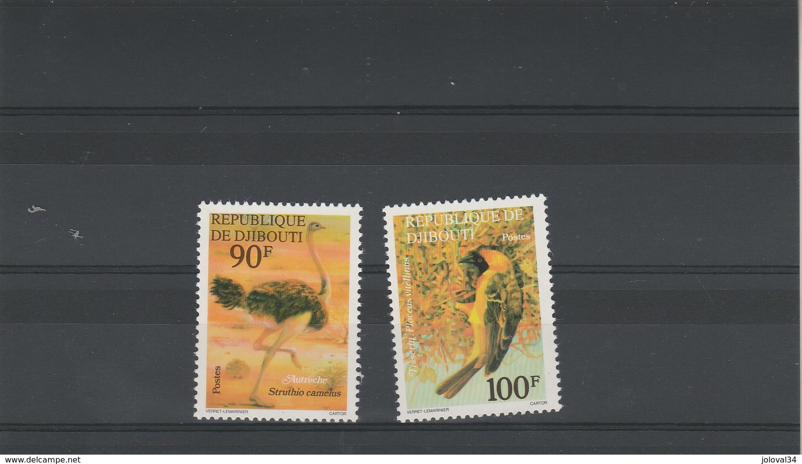 Djibouti Yvert Série 463 Et 464 ** Neufs Sans Charnière - Oiseaux - Yibuti (1977-...)