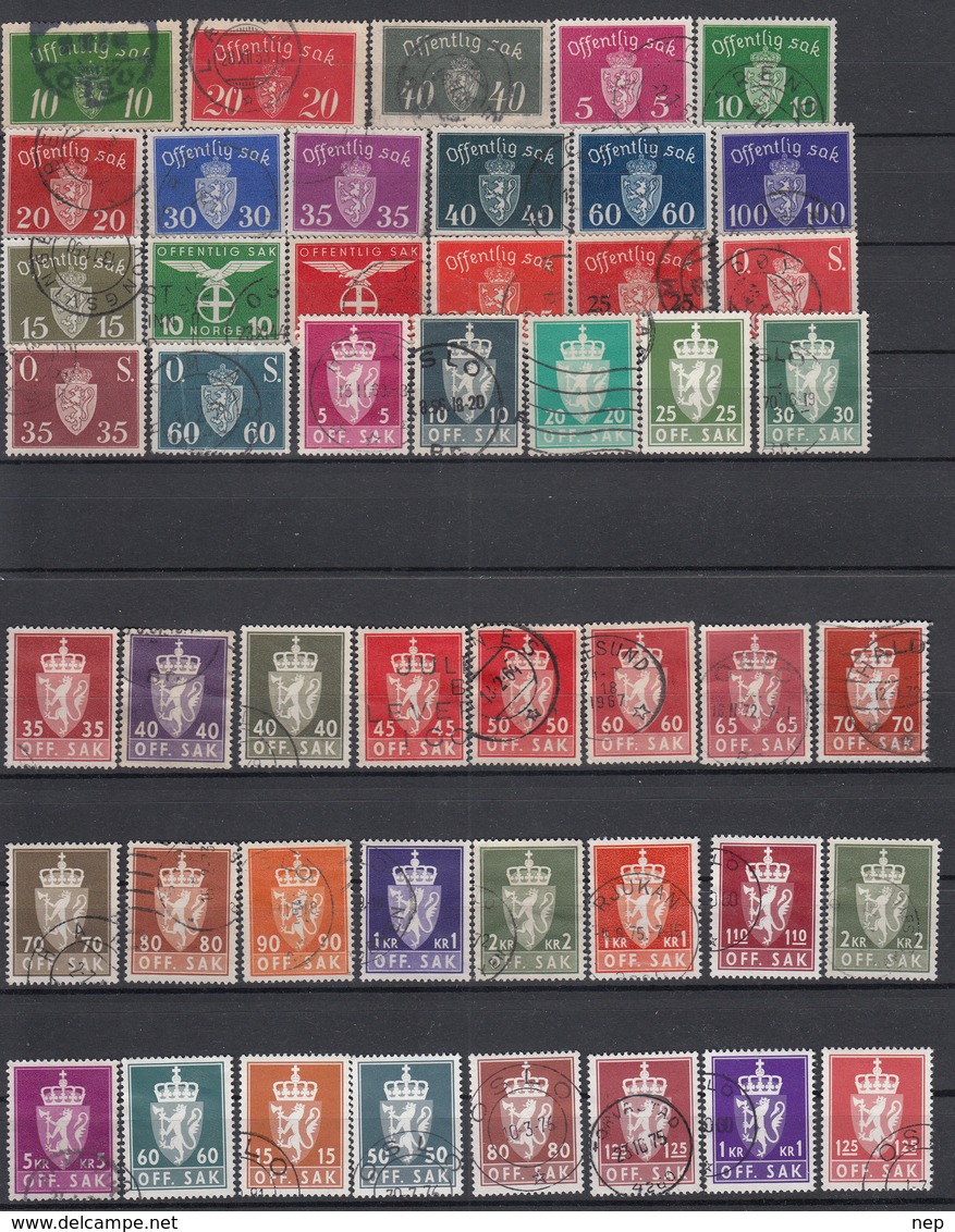 NOORWEGEN - SELECTIE 15 - +/- 100 ST. (DIENST + PORT) - Gest/Obl/Us - Collections