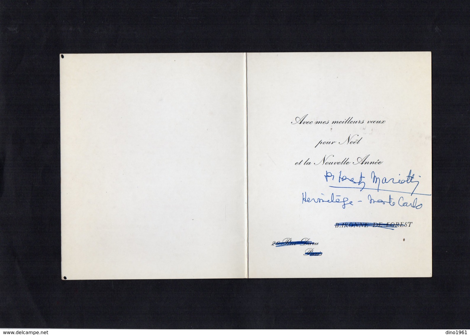 VP13.531- MONTE - CARLO - Noblesse - Autographe De Mme Mabel DE FOREST - MARIOTTI - Autres & Non Classés